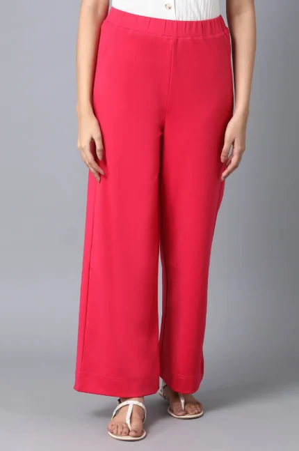 Maroon Loose Fit Palazzo