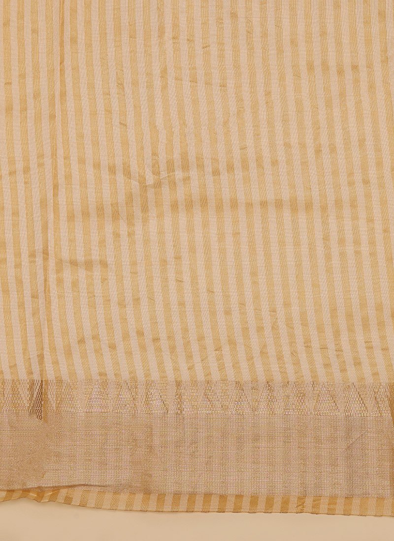 Assam Cotton Silk Thread Embroidered Work Temple Contrast Border Saree Festive Wear - Image 6