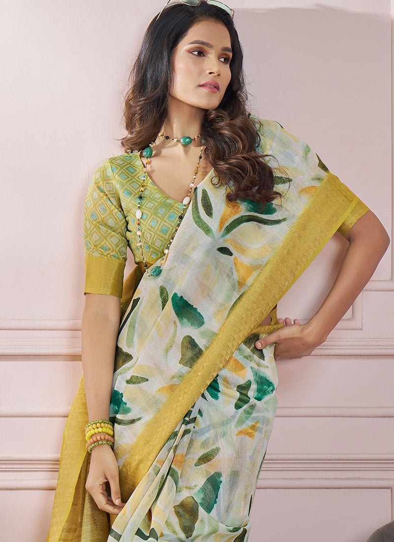 Soft Silk Printed Zari Woven Saree After Six Wear - Image 2