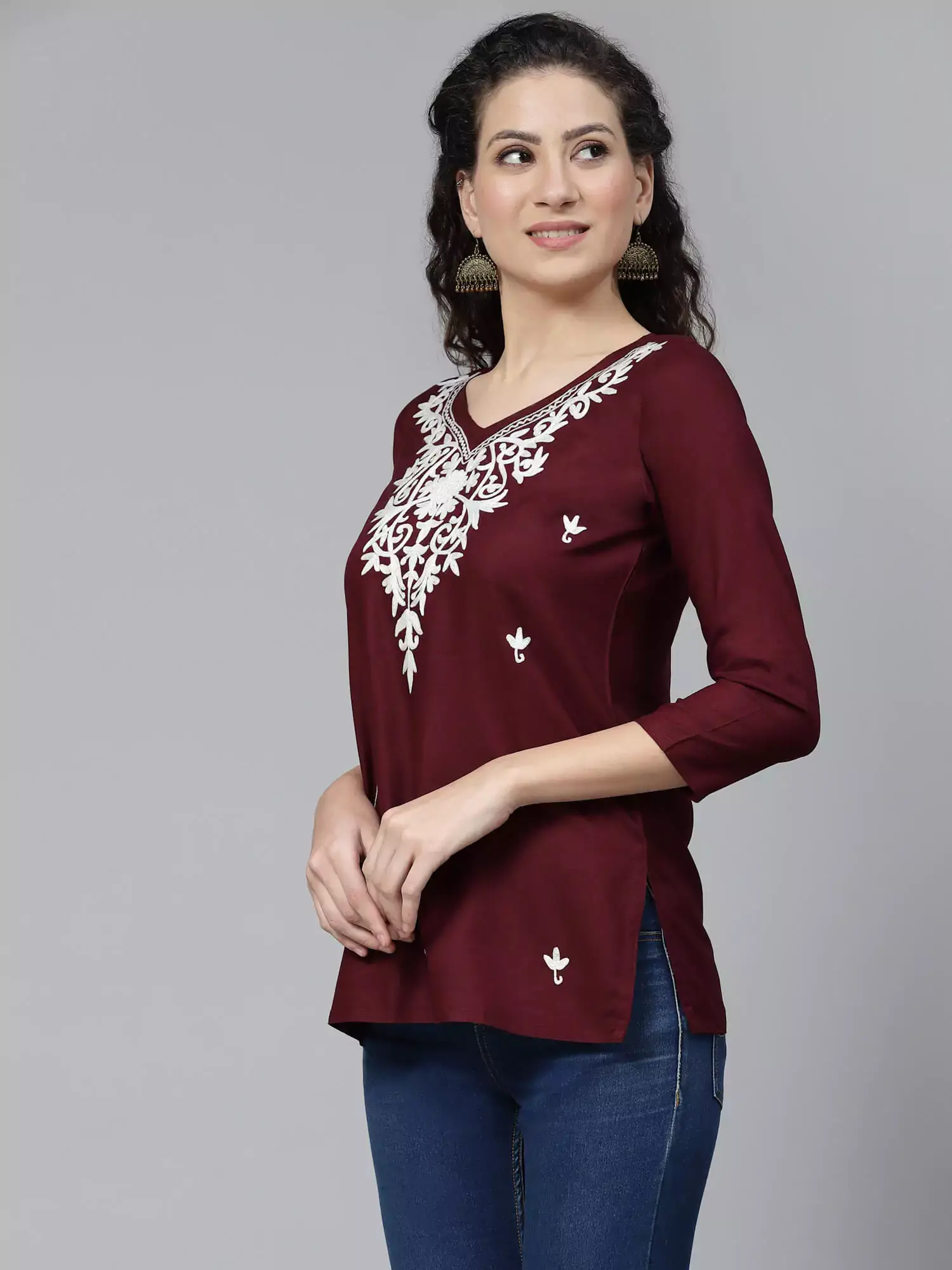 Falak Wine Short Kurti - Image 6
