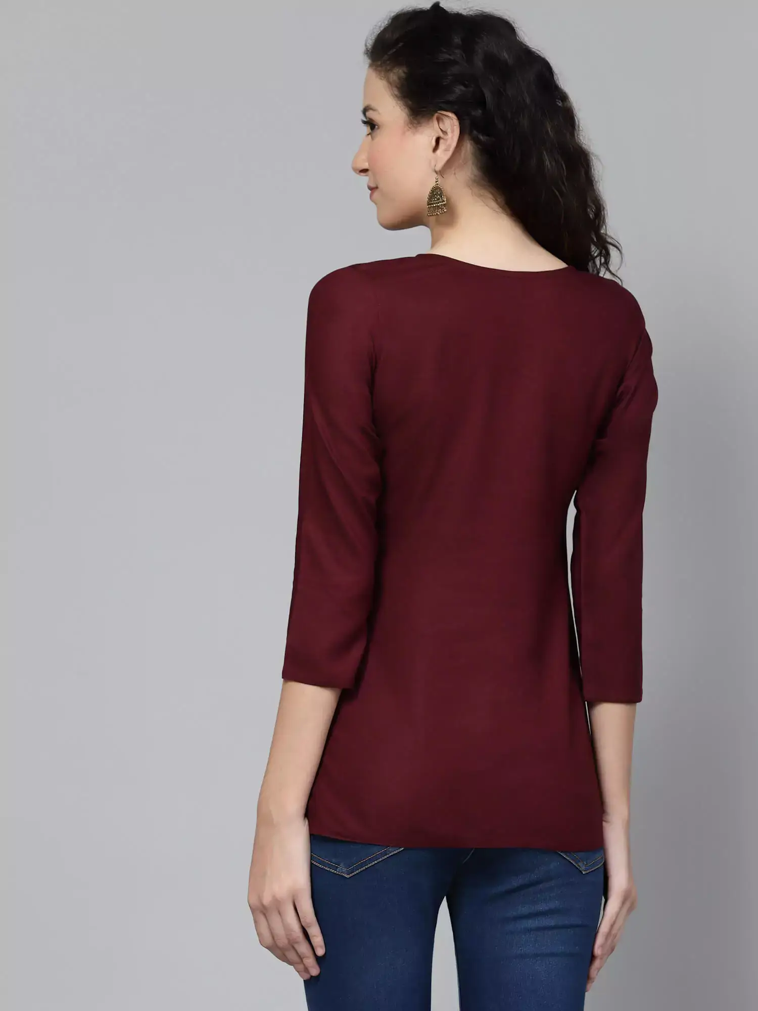 Falak Wine Short Kurti - Image 5